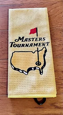 Free Shipping New Yellow Masters Golf Tournament Towel With Clip For Golf Bags • $10.99