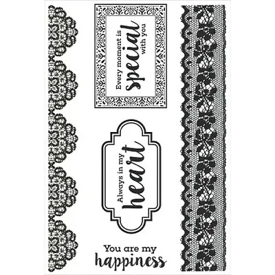 Kaisercraft Clear Stamps - Cottage Rose 6x4 - Vintage Lace & Phrases • £6.99