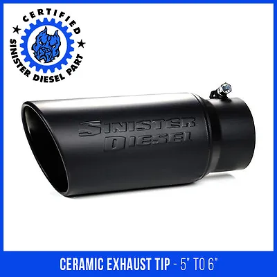 Sinister Diesel 5 To 6 Black Ceramic Coated Stainless Steel Exhaust Tip • $81.99