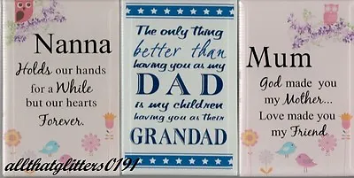 Stand Alone Plaque Gift For Mum Auntie Nanna Dad Grandad All The Family • £2.99
