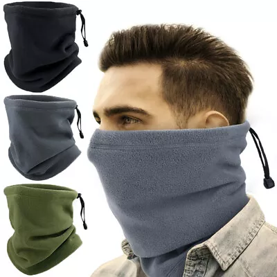 Fleece Neck Warmer Gaiter Windproof Face Mask Winter Head Scarf For Cold Weather • $4.99