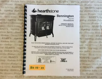 Hearthstone Bennington 8350 Woodstove Operation Owners Parts Manual  • $12.95