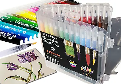 £3.49 • Buy I CREATE Watercolour Brush Pens For Painting, Calligraphy: Set Of 4,12 Or 24