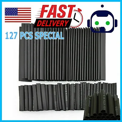 127pcs Heat Shrink Tubing Electrical Wire Insulation Cable Connection Sleeve Kit • $3.95