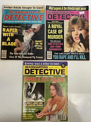 £8 • Buy 3 Vintage - Headquarters Detective Magazines - 1980-90-92- Official Police Files