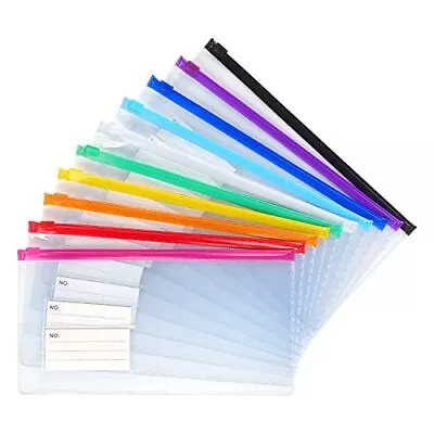 10 Pack Zipper Plastic Envelopes Small Plastic Envelopes A6 Size For Pencil C... • $13.93