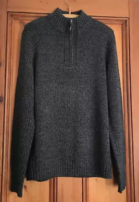 £6.99 • Buy Atlantic Bay.  Black/grey Marl Knit Sweater 1/4 Zip.  Size Medium.