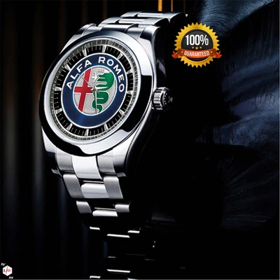 $21.99 • Buy Special! Best Item Alfa Romeo Logo Silver Custom Sport Unisex Adult Wristwatches