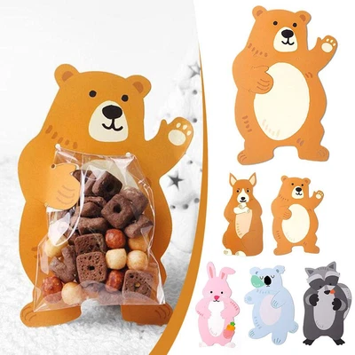 10/50X Animal Cellophane Birthday Party Candy Sweet Gift Bag Xmas 2023 P0K5 • £5.61