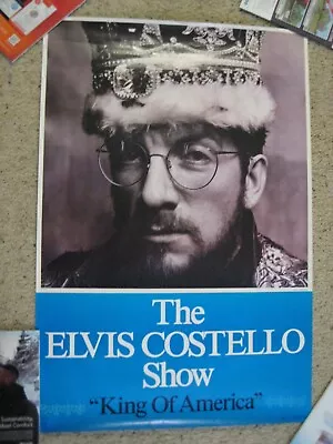 The Elvis Costello Show Vintage King Of America 1986 Promotional Poster Rare! • $60