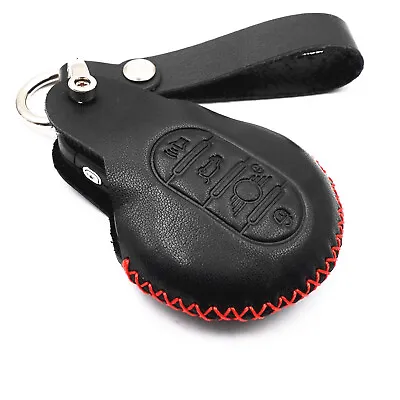 Black Leather For Mini Cooper Clubman F55 F56 F57 4 Buttons Smart Key Fob Cover • $12.99