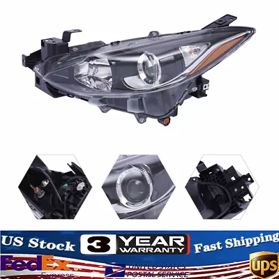 Halogen Headlight For Mazda 3 Sedan Hatchback 2014 2015 2016 Driver Side Left  • $89