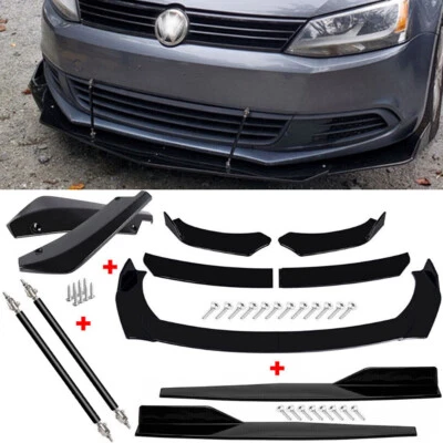 $39.99 • Buy For Volkswagen Jetta Front Bumper Lip Chin Spoiler Body Kit Splitter Side Skirt/