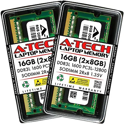 A-Tech 16GB 2 X 8GB PC3-12800 Laptop SODIMM DDR3 1600 Memory RAM PC3L 16G DDR3L • $27.98