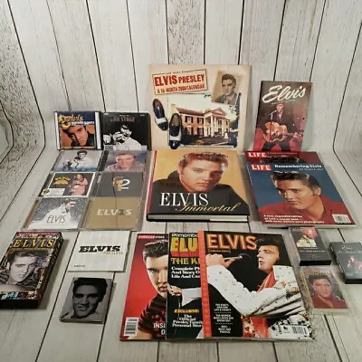 Elvis Presley Memorabilia Mixed Media CDs Books Tapes Calenders LOT OF 22 VTG • $101.90