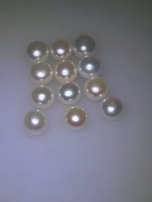 6-6.5mm Loose Lot Vintage Japanese Freshwater Button Pearls Natural Color White • $84