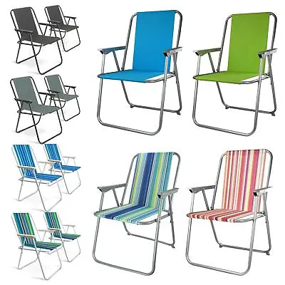 Folding Camping Chairs Heavy Duty Luxury Padded High Back Director Outdoor Chair • £16.99