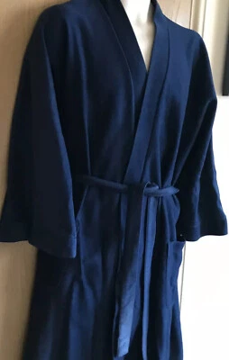 £0.99 • Buy Mens Navy Blue Velour Dressing Gown Robe Marks & Spencer Size Medium 🎁💙