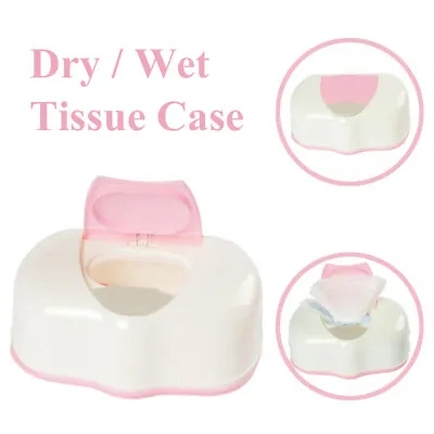 Dry Wet Tissue Case Napkin Baby Wipes Storage Box Container Plastic Dust-proof • £7.10