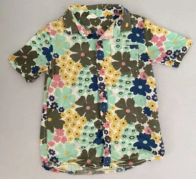 Cotton On Kids X Sage & Clare Linen Blend Button Up Shirt Floral Size 9-10 Top • $8