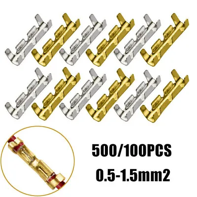 100/500 Car Brass Copper 0.5-1.5mm² Crimp Electrical Connector Wire Terminal Kit • £3.54
