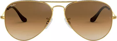 Ray-Ban Gold Crystal Brown Gradient Classic Aviator Sunglasses 58mm - RB3025 • $139.99