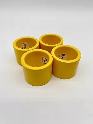 VTG Vera Neumann Yellow Retro Napkin Holder Rings Set 4 Acrylic Melamine Japan • $15