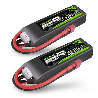 2X OVONIC 25C 2200mah 11.1V 3S Lipo Battery Deans For RC Helicopter Jet Boat Car • $27.89
