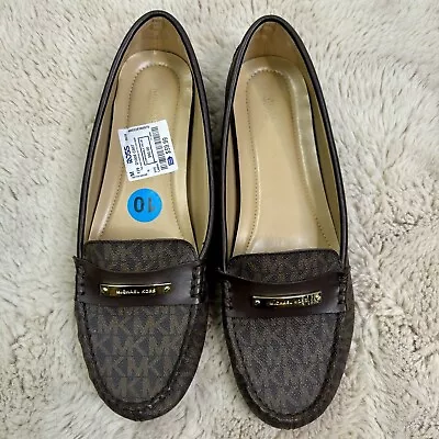 NEW Michael Kors Signature MK Logo Moccasins Flats Women's Shoes Size 10 • $64.99