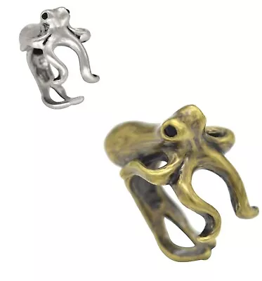 Adjustable Octopus Kraken Ring Nautical Gothic Steampunk & Gift Bag • £4.20