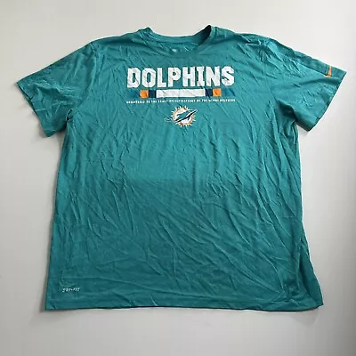 Nike Miami Dolphins T Shirt Size Mens 2XL Field Apparel Green Short Sleeve Gym • $20.69