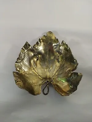 Vintage McClelland Barclay Dish Leaf Shaped Gold Color • $75