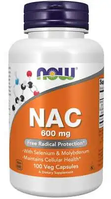 NOW Foods NAC 600 Mg 100 Veg Capsules 09/2026EXP W/ Selenium MolybdenumUPS • $14.48
