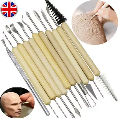£5.95 • Buy 11Pcs Clay Pottery Tool Carving Modeling Ceramic Wood Tools Sculpting Craft UK