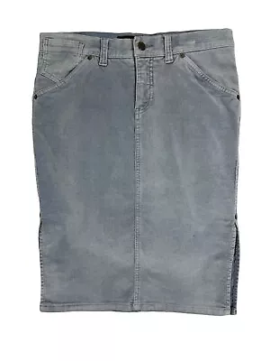 Guess Stretch Blue Corduroy Pencil Skirt Pockets Slits Womens Size 27 • $14.44