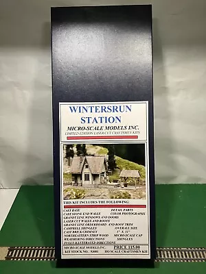 Micro Scale Models Ho Scale Wintersrun Station Laser Cut Kit #93001 Nib • $119