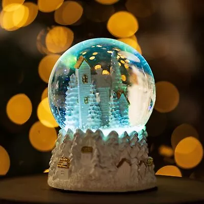 Christmas Snowglobe Decoration Colour Changing LED Musical Ornament Light Up • £16.99