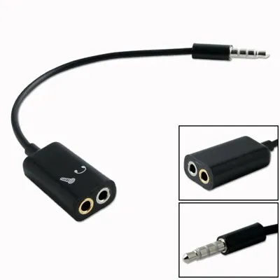 3.5mm 1 To 2 Jack Audio Splitter Cable For IPad IPhone IPod Share Headphones • £3.49