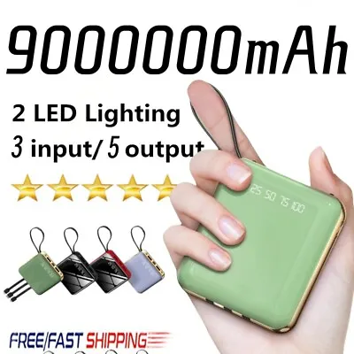 9000000mAh Mini Portable Power Bank Compatible Mobile Power Supply Charging Case • £13.99