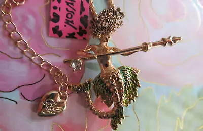 Betsey Johnson Sea Fantasy Mermaid With Spear Pendant Necklace/brooch Nwt • $19.76