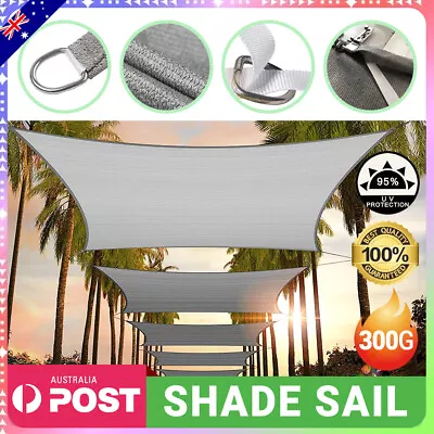 $55.24 • Buy Waterproof Heavy Duty Proof Sun Shade Sail Grey Gray Triangle Rectangle Square