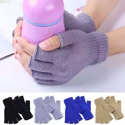 Mens Womens Thermal Knitted Fingerless Gloves Warm Winter Half Finger Gloves • $6.89