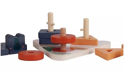 Wooden Geometric Toy Stacker Gift For Child Creativity And Imagination Training • £19.99