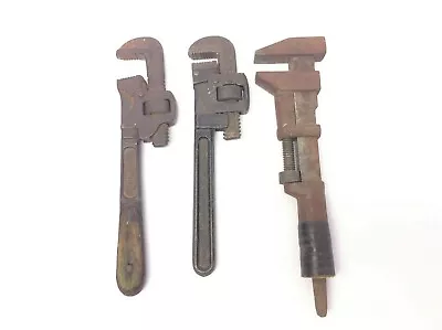 Vintage Lot 3 Used Plumbing Tools Monkey Steam Fitting Pipe Wrenches Stillson • $48