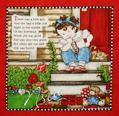 Mary Engelbreit Fabric Book Panel-Quilt Blocks Vol 2 Girl With Curl Mother Goose • $14.99