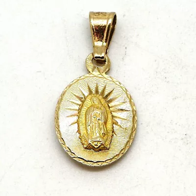 10k Yellow Gold Two-Sided La Virgen De Guadalupe & Pope John Paul II Pendant • $125