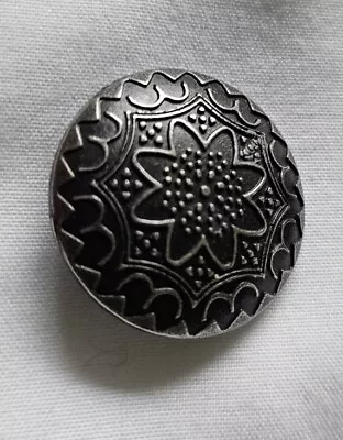 Nine Decorative Metal Shank Buttons 15/16th  Diameter • $5