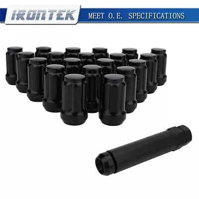 20 Black 6 Spline Tuner 1/2 -20 Lug Nuts W/Key For Jeep Wrangler Ford Mustang • $19.89