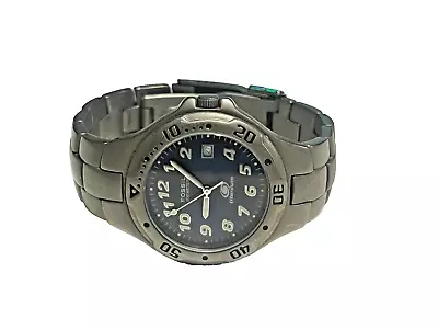 Mens Fossil Blue Titanium Blue Dial Watch Ti 5015 Running • $14.99