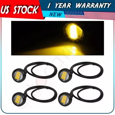 4pcs Amber LED Eagle Eye 18mm 9W Tail Signal Side Marker Lights Fog Lamp Motor • $8.96